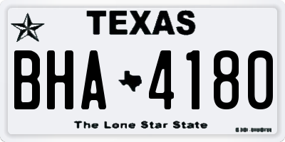 TX license plate BHA4180