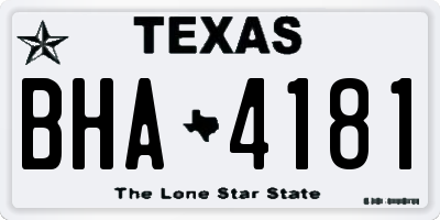TX license plate BHA4181