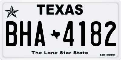 TX license plate BHA4182