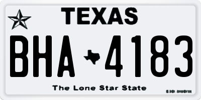 TX license plate BHA4183