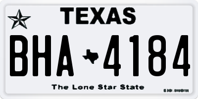 TX license plate BHA4184