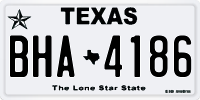 TX license plate BHA4186