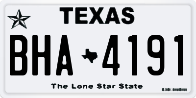 TX license plate BHA4191