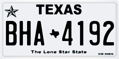 TX license plate BHA4192
