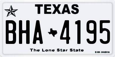 TX license plate BHA4195