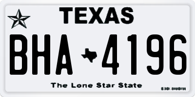 TX license plate BHA4196