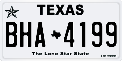 TX license plate BHA4199