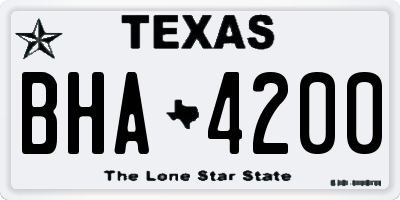 TX license plate BHA4200