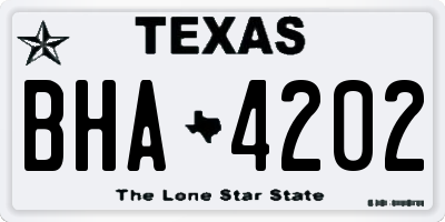 TX license plate BHA4202