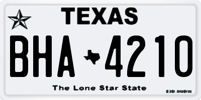 TX license plate BHA4210