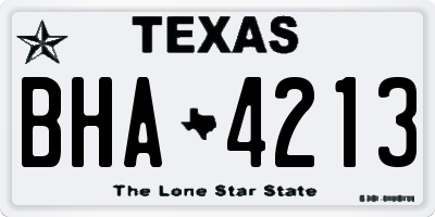 TX license plate BHA4213