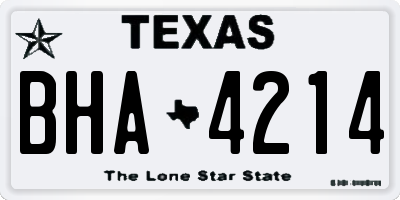 TX license plate BHA4214