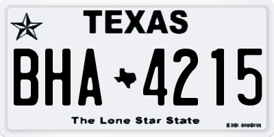 TX license plate BHA4215