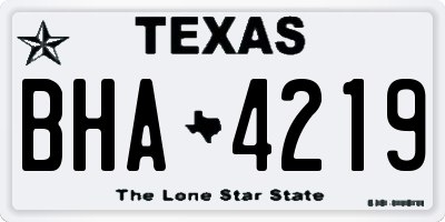 TX license plate BHA4219
