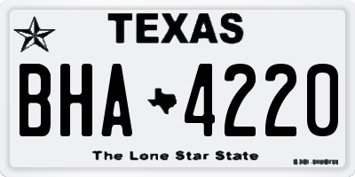 TX license plate BHA4220