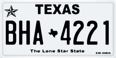 TX license plate BHA4221