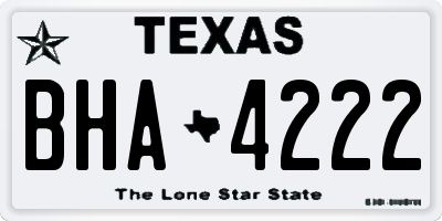 TX license plate BHA4222