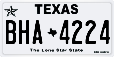 TX license plate BHA4224