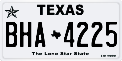 TX license plate BHA4225