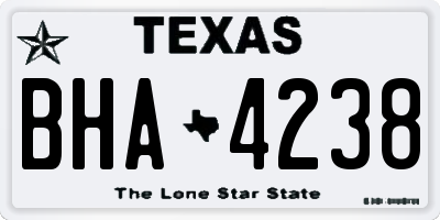 TX license plate BHA4238