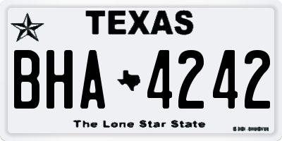 TX license plate BHA4242