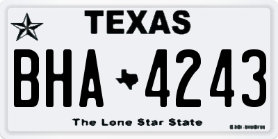 TX license plate BHA4243