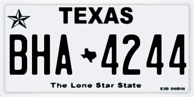 TX license plate BHA4244