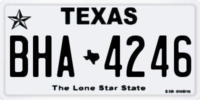 TX license plate BHA4246