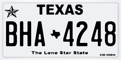 TX license plate BHA4248
