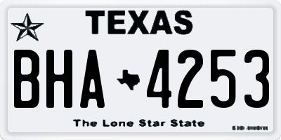 TX license plate BHA4253