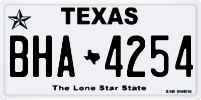 TX license plate BHA4254