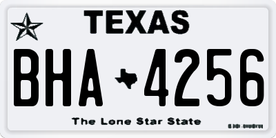 TX license plate BHA4256
