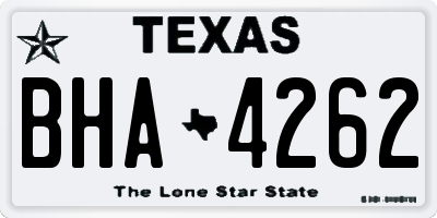 TX license plate BHA4262