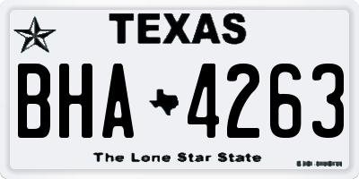 TX license plate BHA4263
