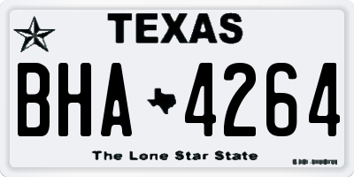 TX license plate BHA4264