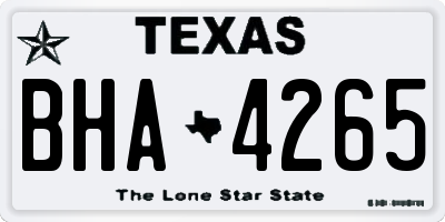 TX license plate BHA4265