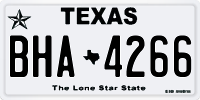 TX license plate BHA4266