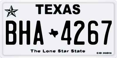 TX license plate BHA4267