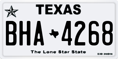 TX license plate BHA4268