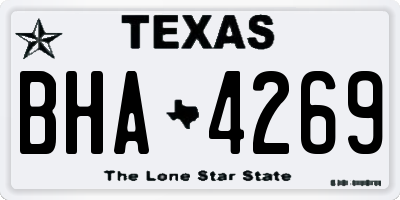 TX license plate BHA4269