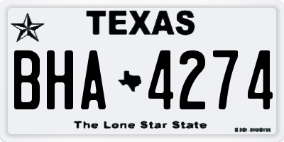 TX license plate BHA4274