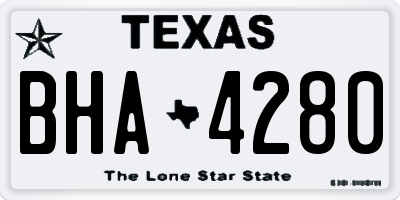 TX license plate BHA4280
