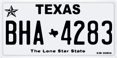 TX license plate BHA4283