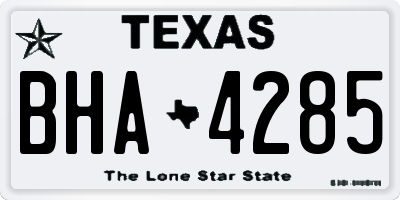 TX license plate BHA4285