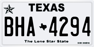 TX license plate BHA4294