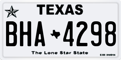 TX license plate BHA4298