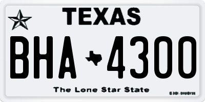 TX license plate BHA4300
