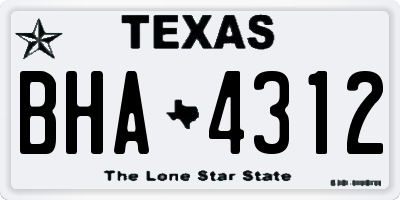 TX license plate BHA4312
