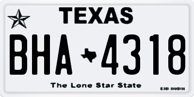 TX license plate BHA4318