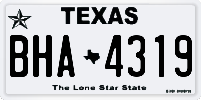 TX license plate BHA4319